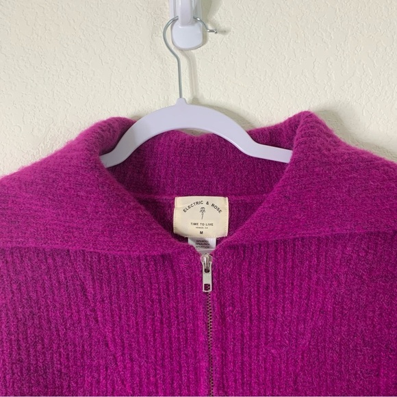 Electric & Rose Womens Berry Marin Half zip wool/ alpaca blend sweater M - Picture 5 of 7